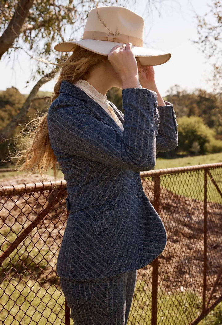 Oaklyn Panelled Stripe Blazer – Bluestone