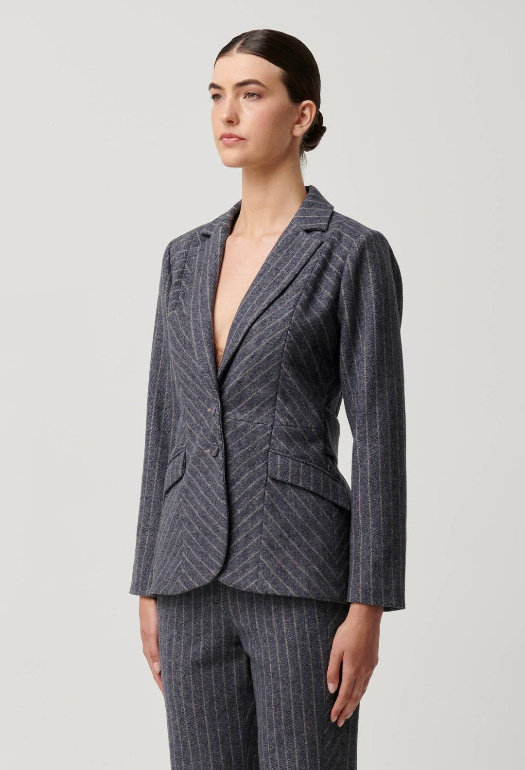Oaklyn Panelled Stripe Blazer – Bluestone