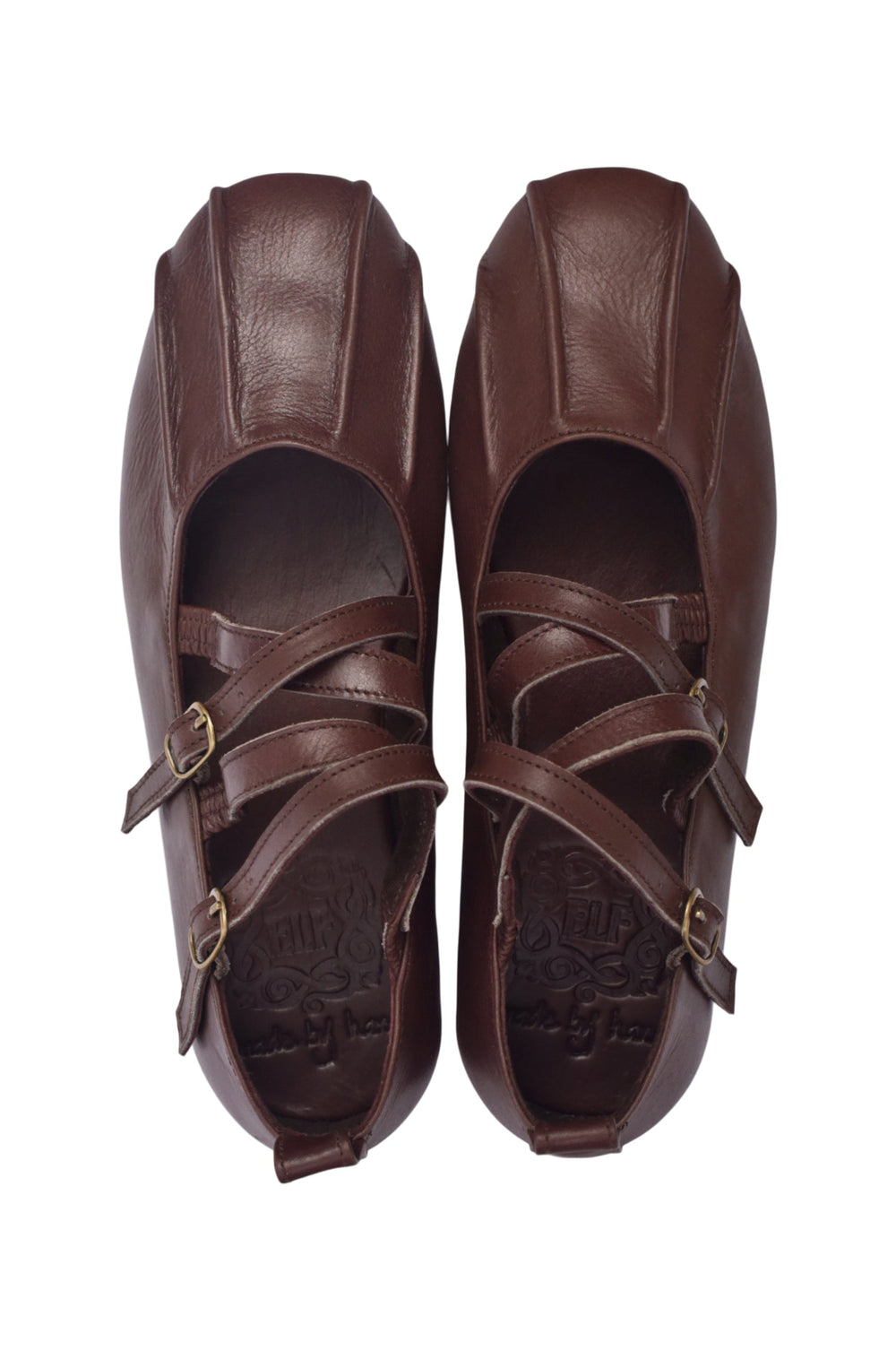 Womens Obsession Criss-Cross Round Toe Leather Flats - Black