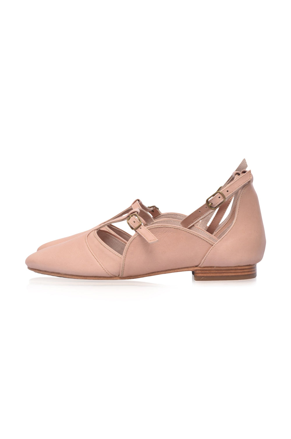 Womens On The Go Leather Ballet Flats - Black