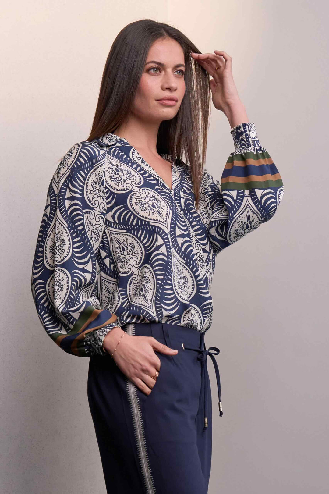 Opaline Top – Indigo Multi