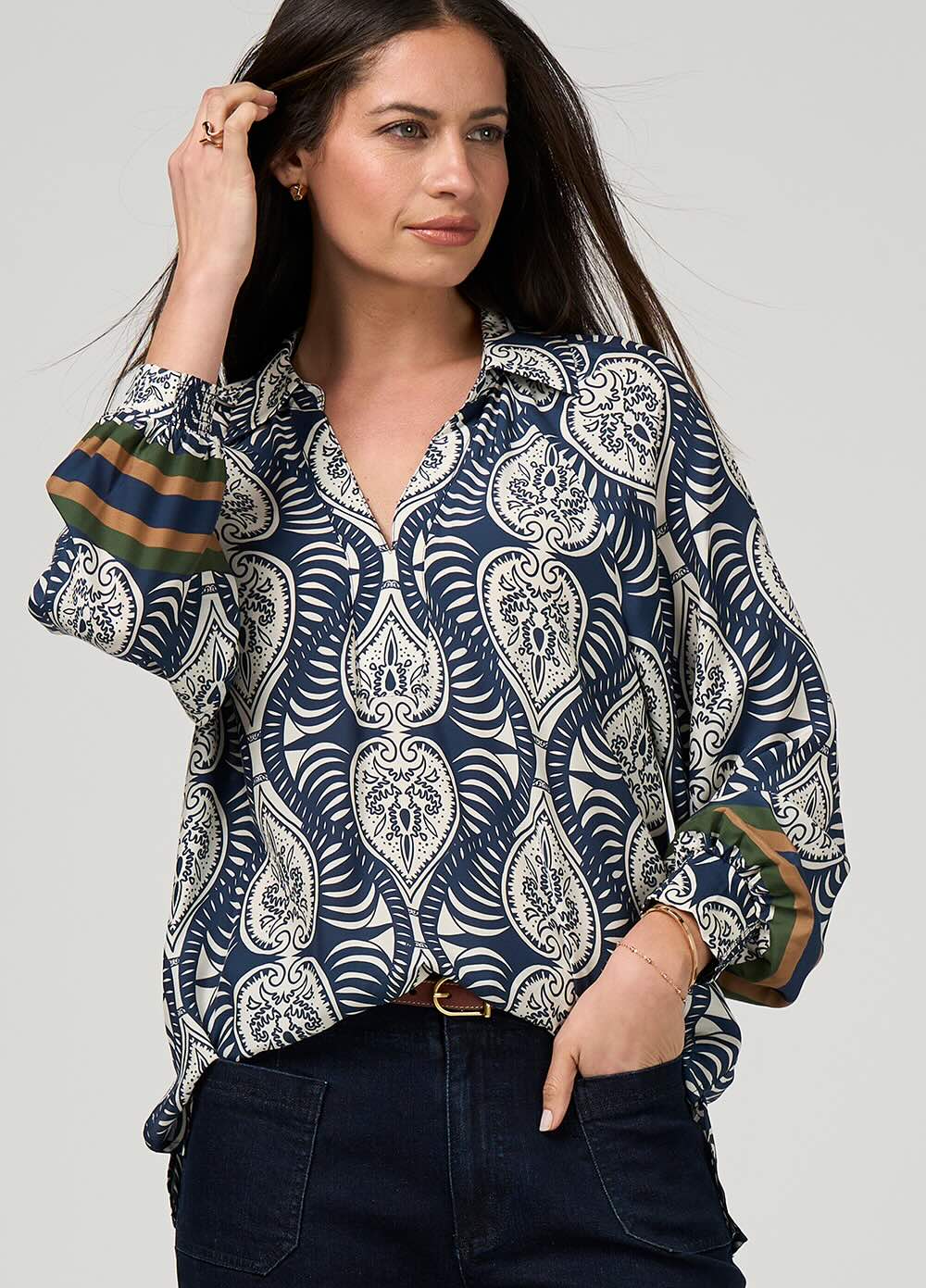 Opaline Top – Indigo Multi