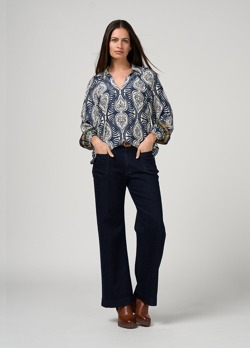 Opaline Top - Indigo Multi