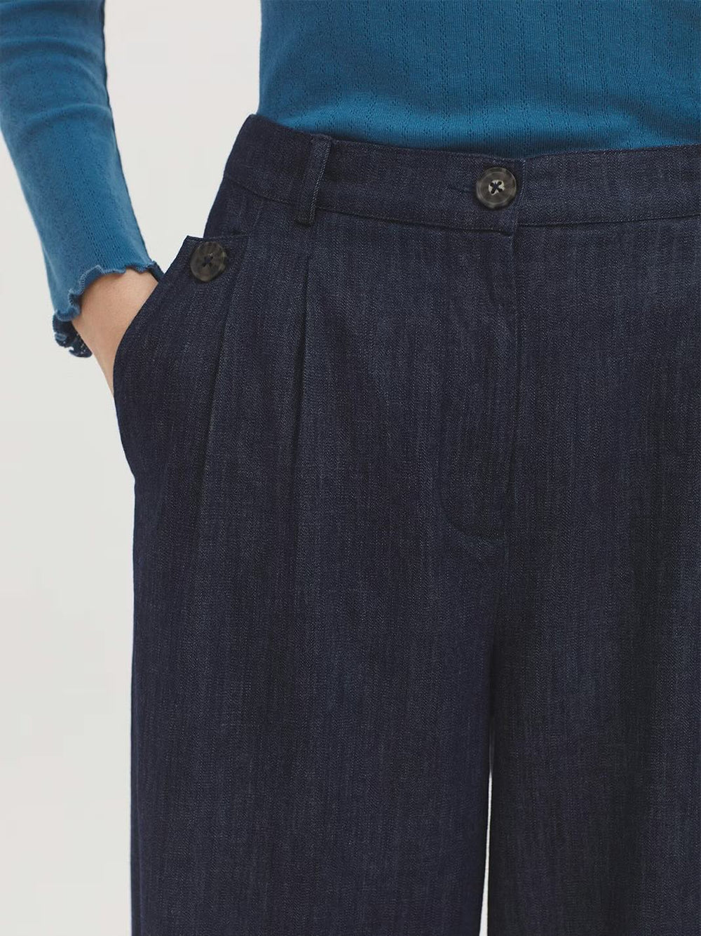 Darted Blue Denim Jean