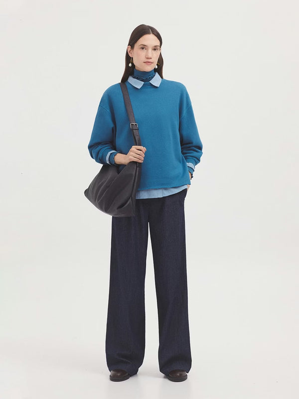 Darted Blue Denim Jean