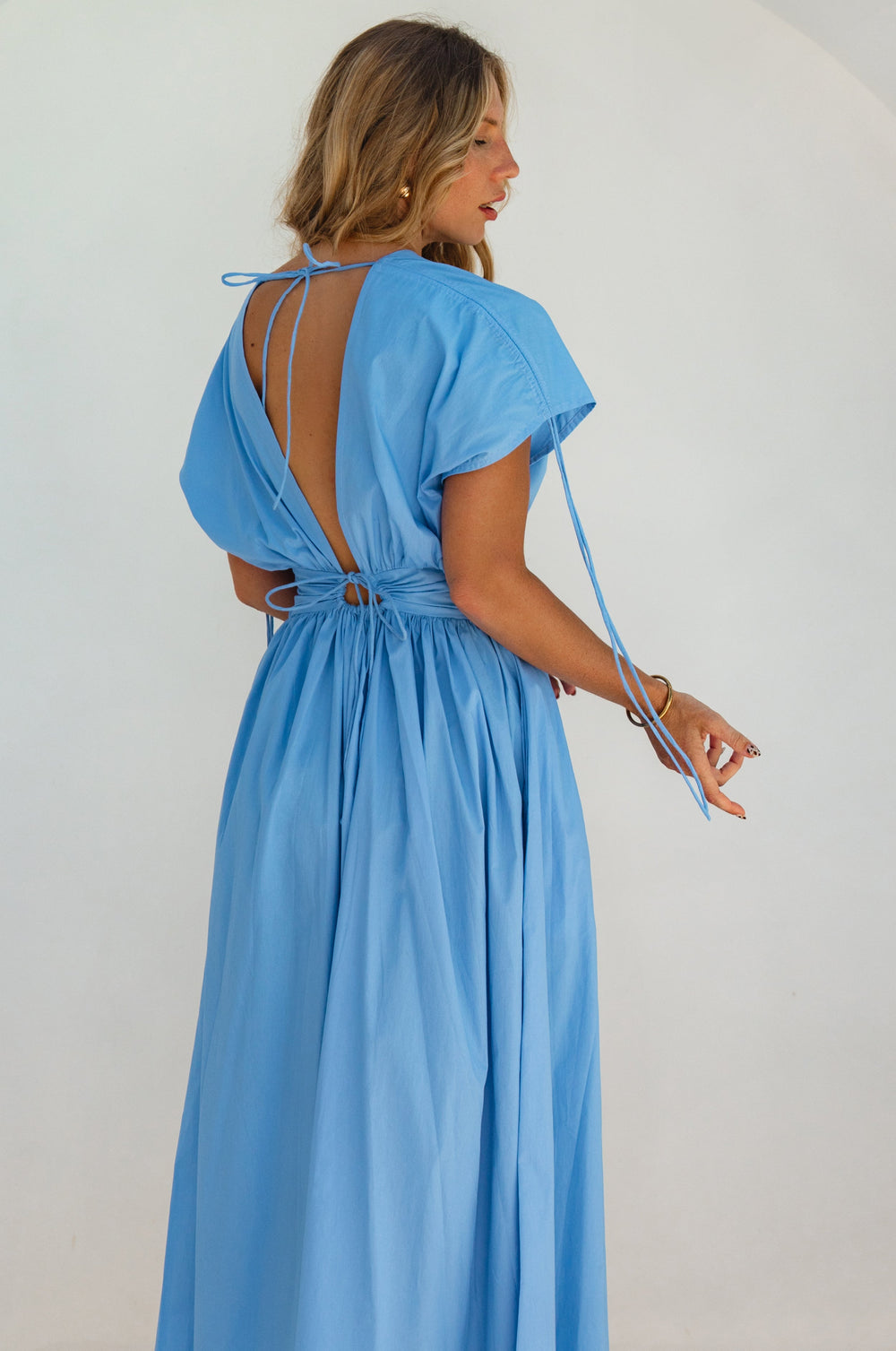 Womens Rafina Goddess Cotton Maxi Dress - Aegean