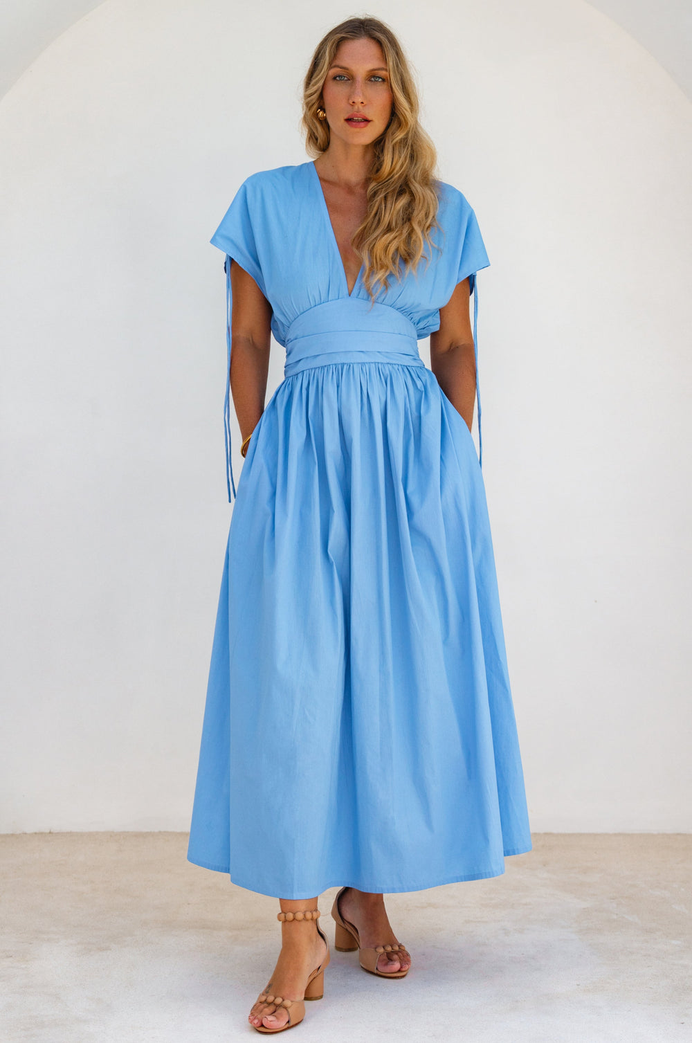 Womens Rafina Goddess Cotton Maxi Dress - Black