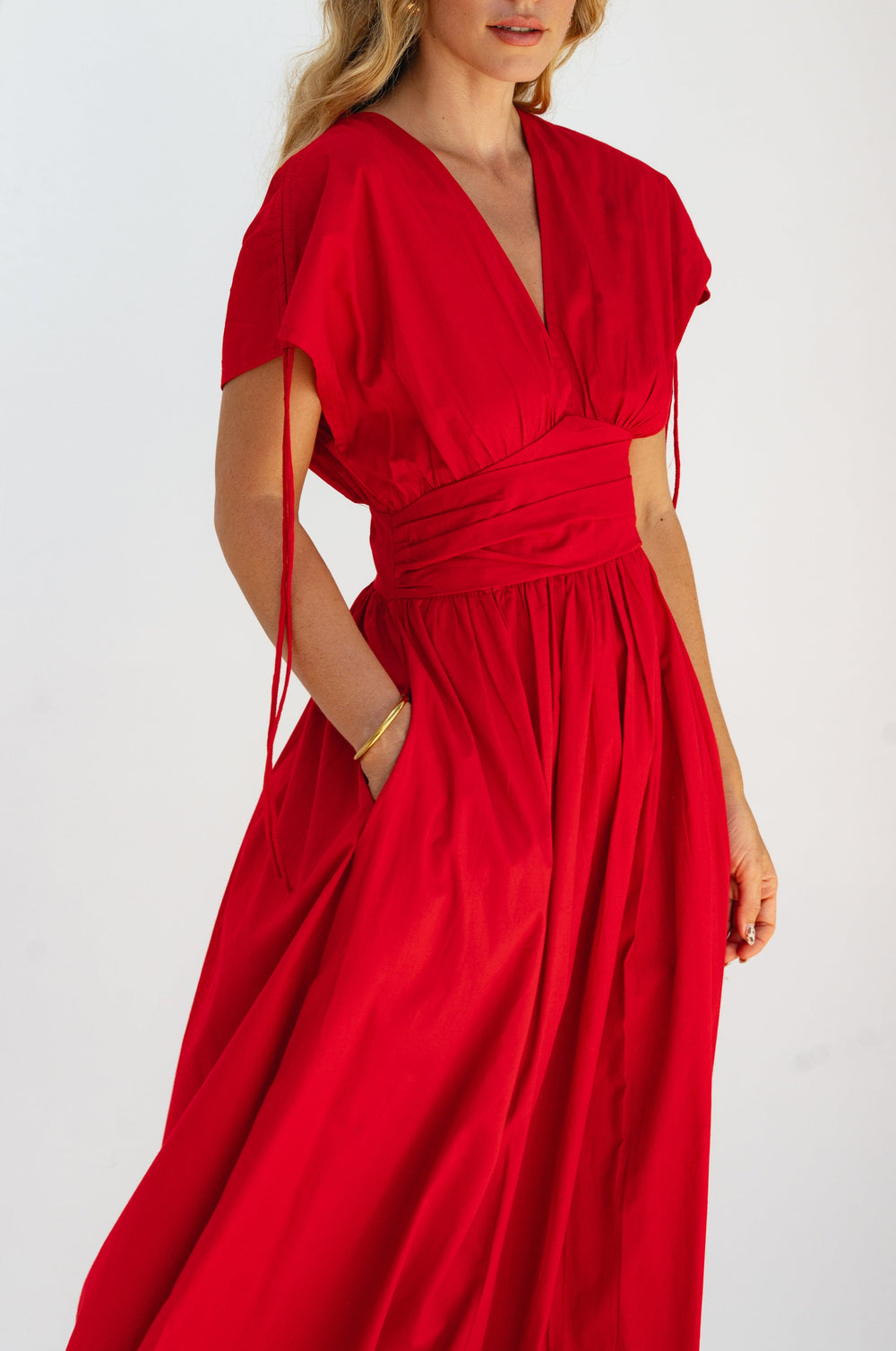 Womens Rafina Goddess Cotton Maxi Dress - Aegean
