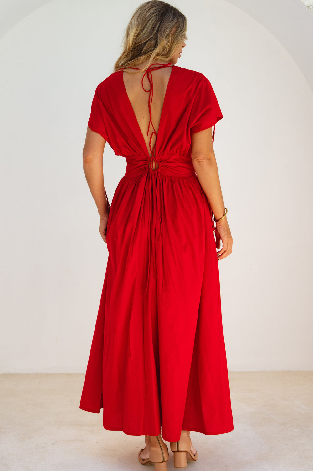 Womens Rafina Goddess Cotton Maxi Dress - Aegean