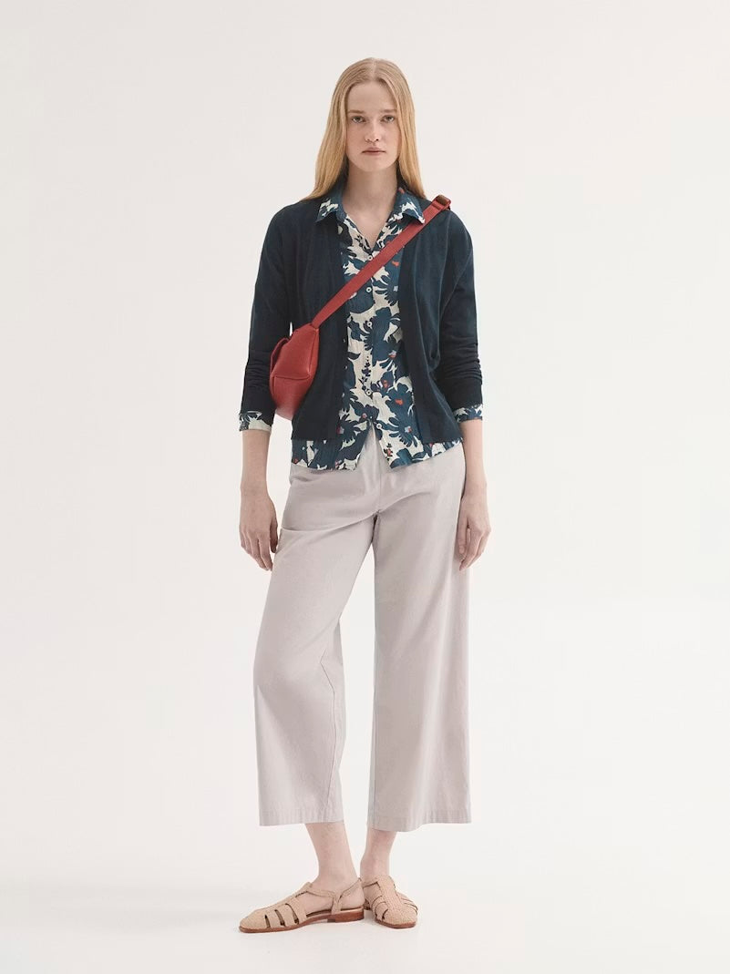 Intense Relaxed V-Neck Cardigan – Blue