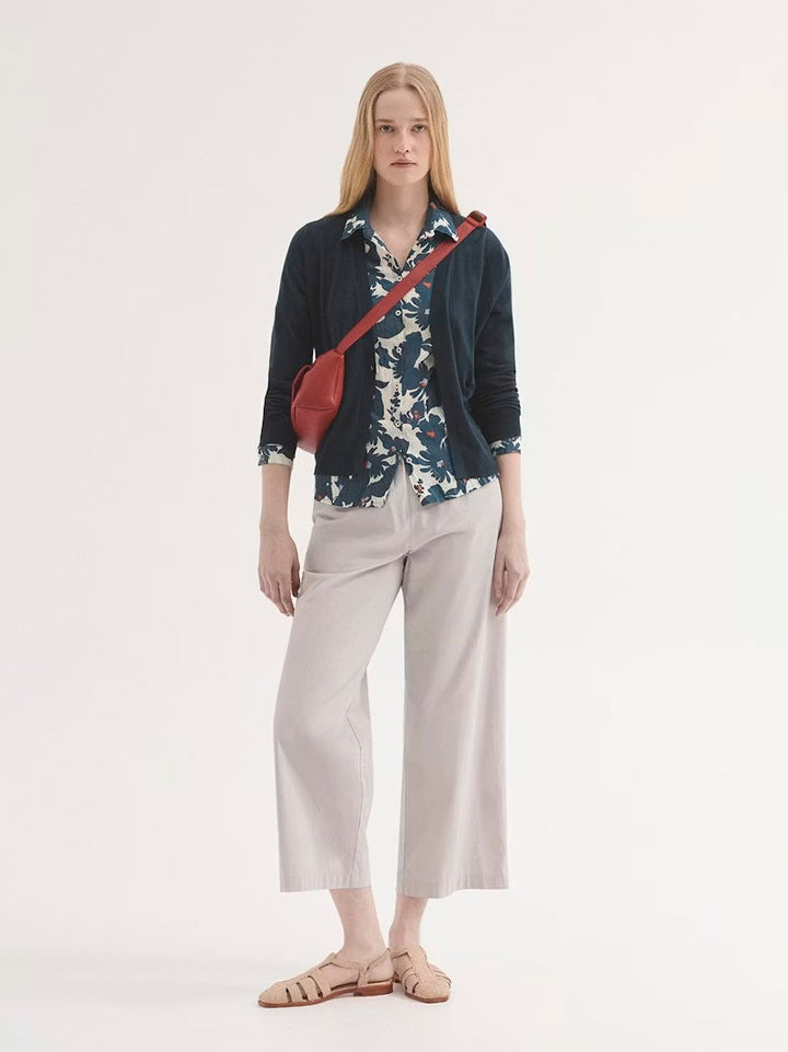 Intense Relaxed V-Neck Cardigan – Blue