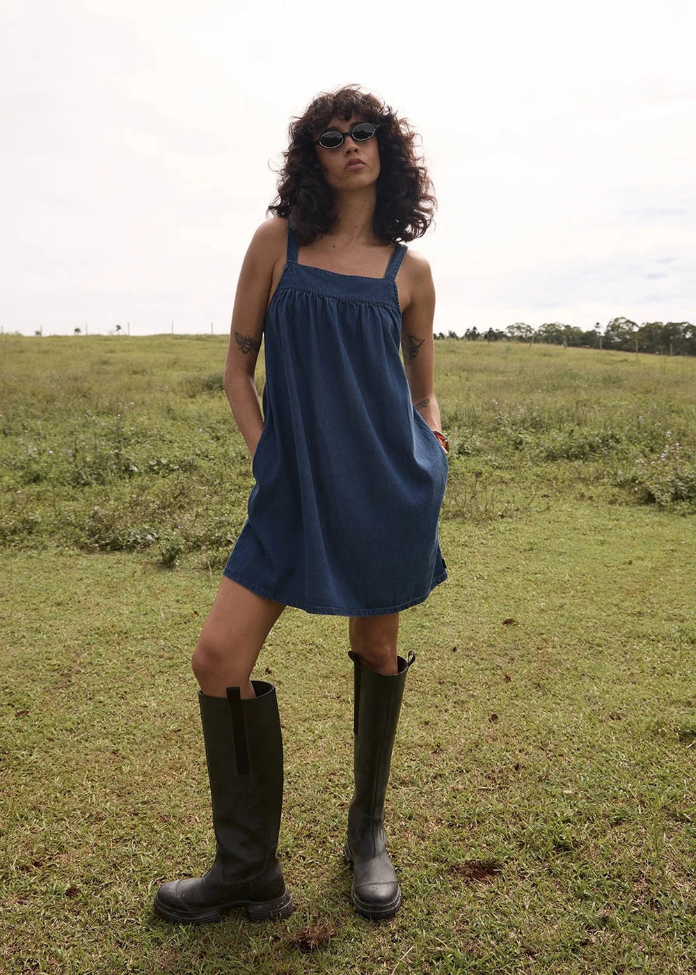 Womens Mini Dress Palmer - Ink - AFENDS