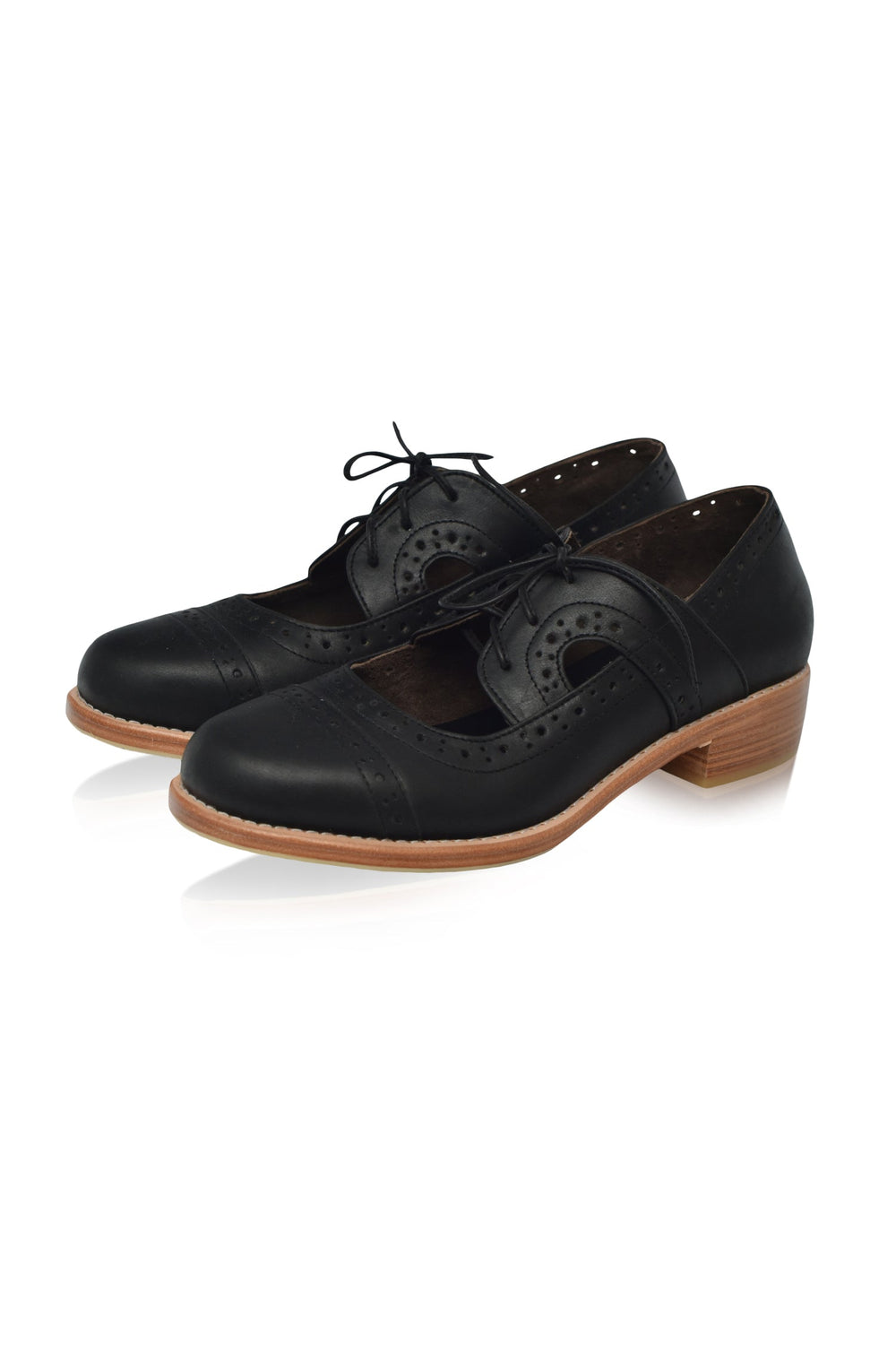 Womens Scandinavia Leather Oxfords - Dark Brown