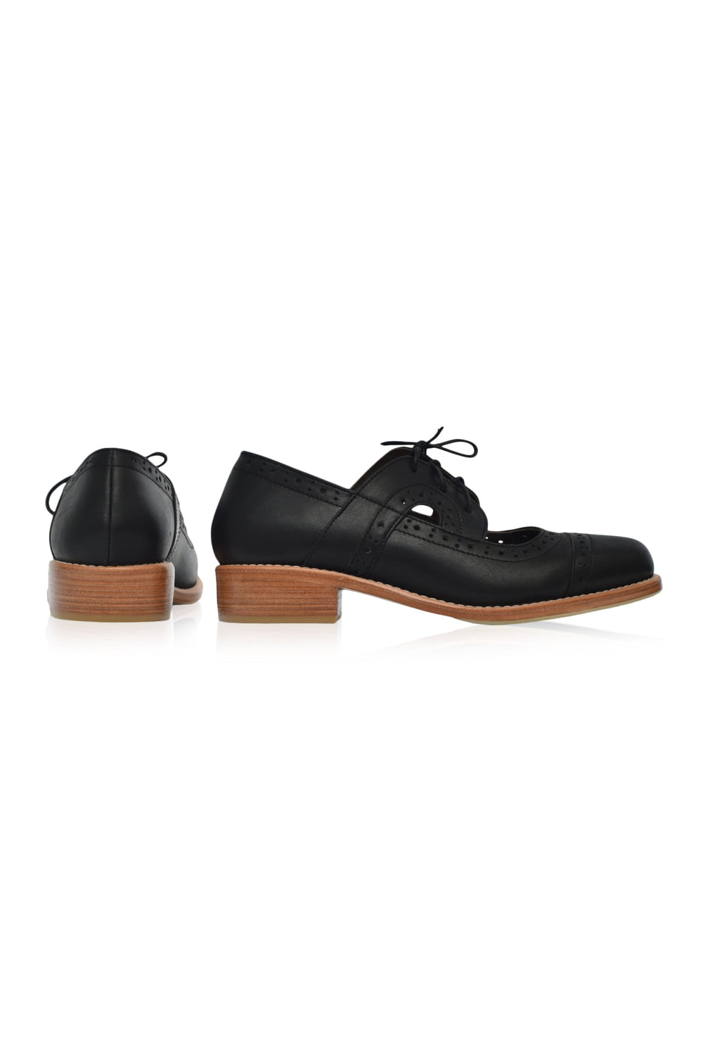 Womens Scandinavia Leather Oxfords - Black