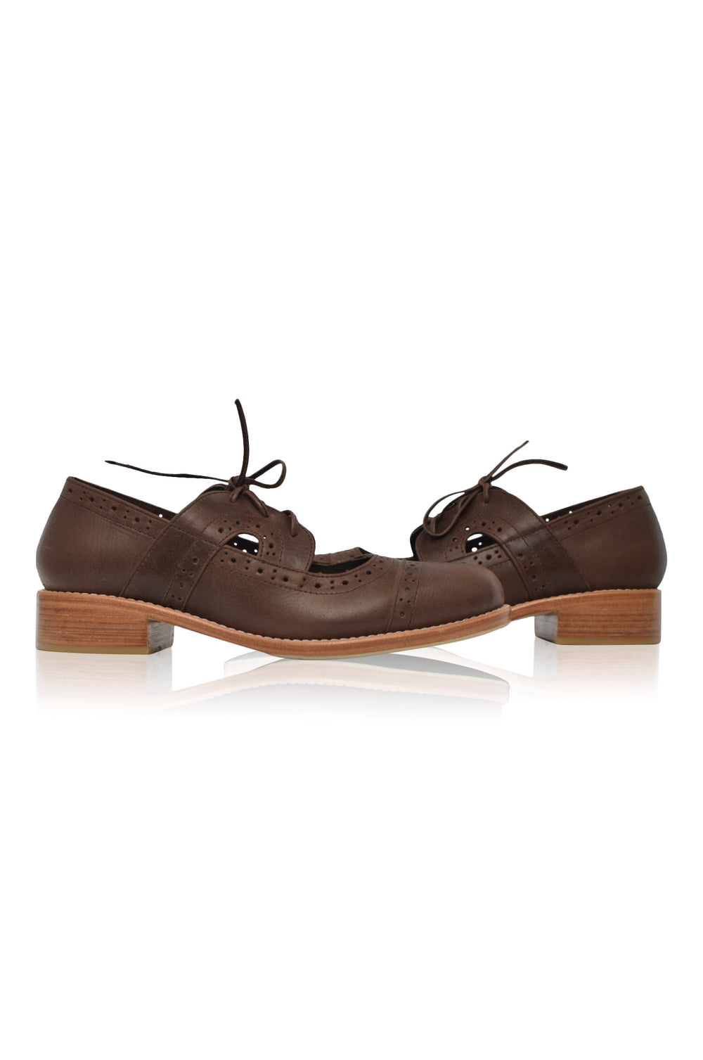 Womens Scandinavia Leather Oxfords - Dark Brown