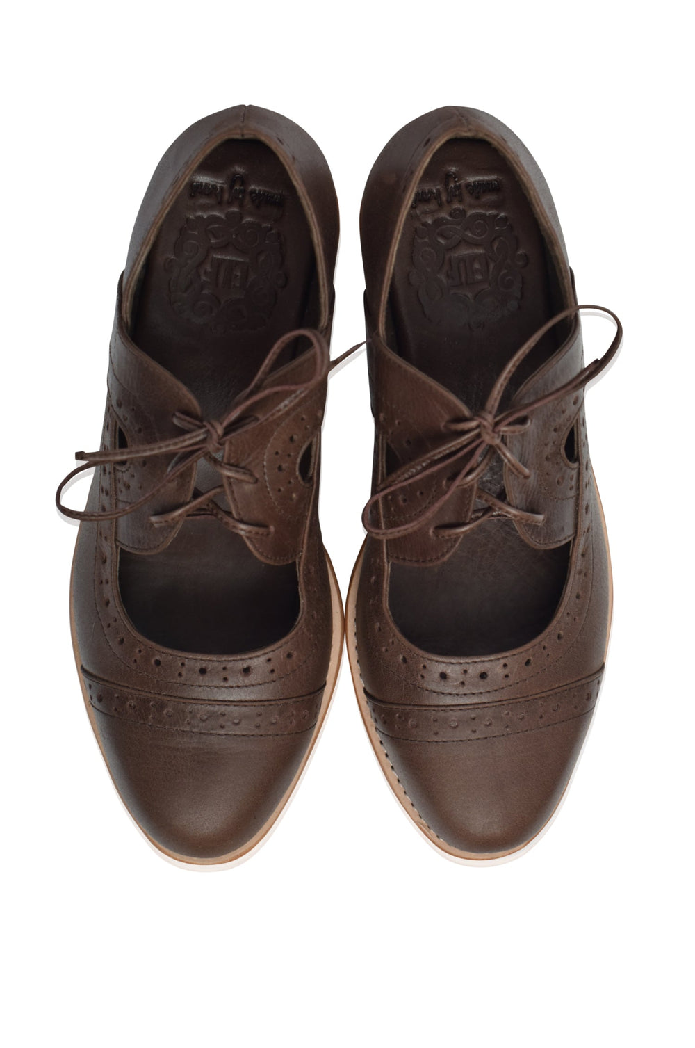 Womens Scandinavia Leather Oxfords - Dark Brown