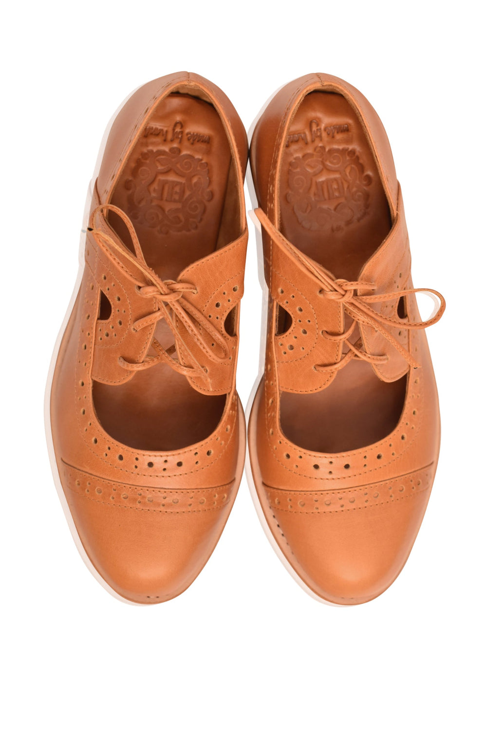 Womens Scandinavia Leather Oxfords - Dark Tan