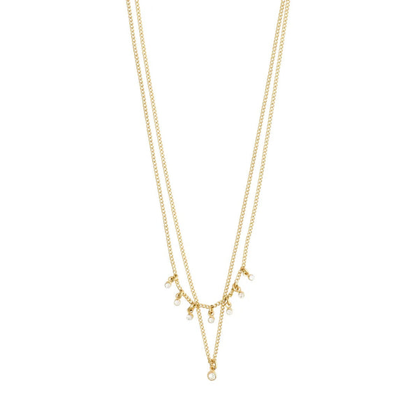 Pilgrim Sia Recycled Crystal Chain 2 in 1- Gold Plated