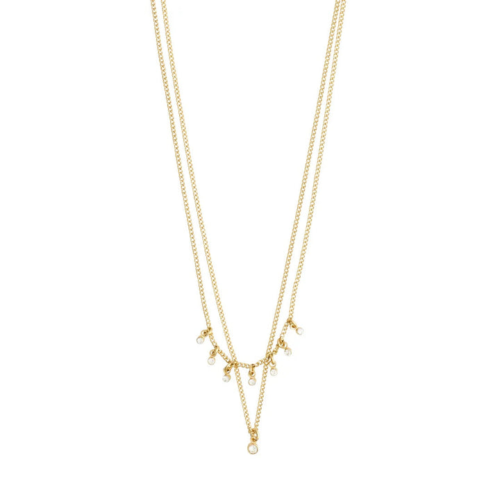 Sia Crystal Chain Necklace 2-in-1 – Gold