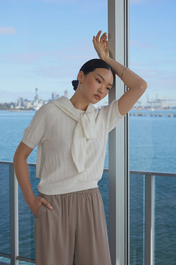 Soleil Knit Tee - Ivory