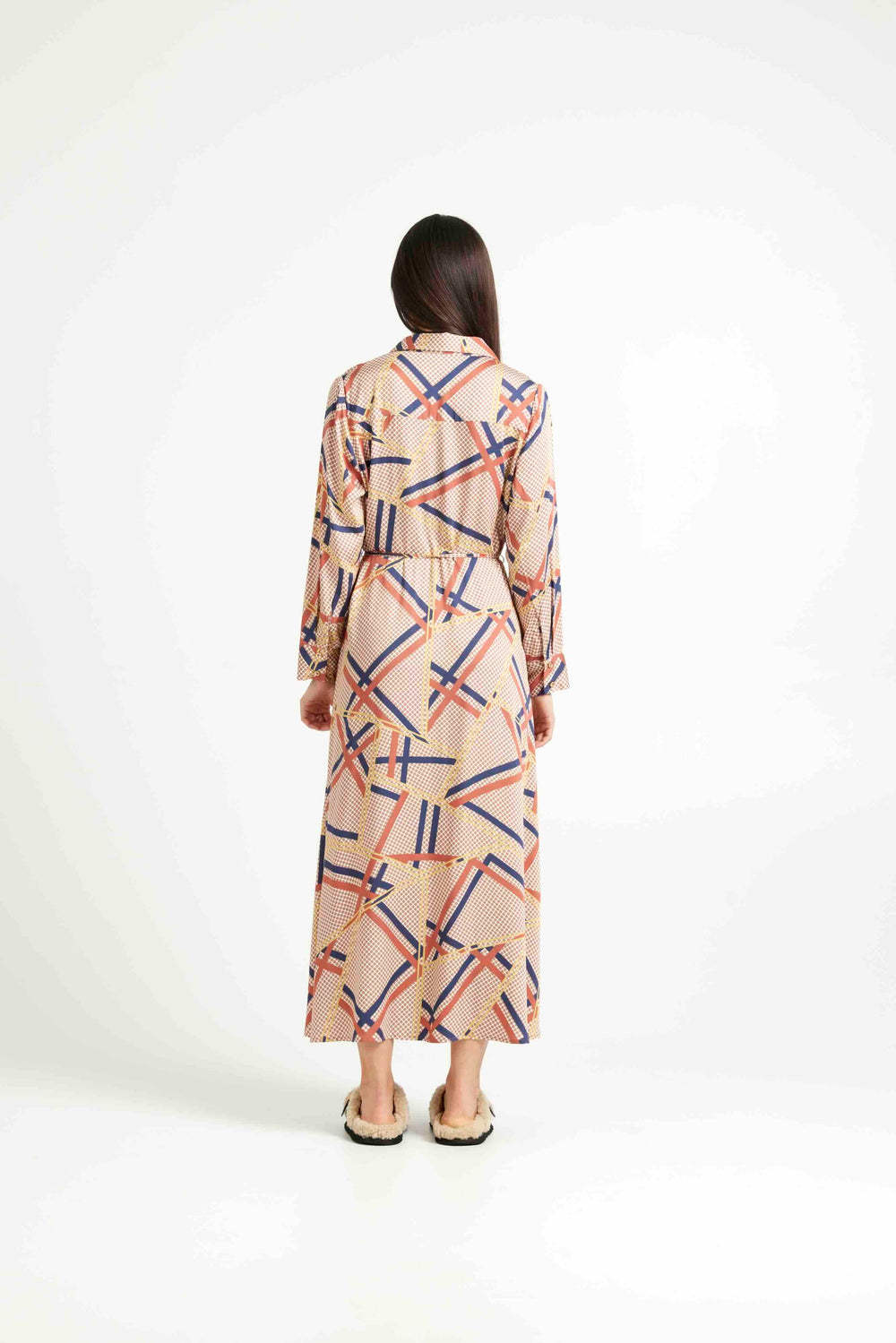Nicola Dress - Herringbone Print