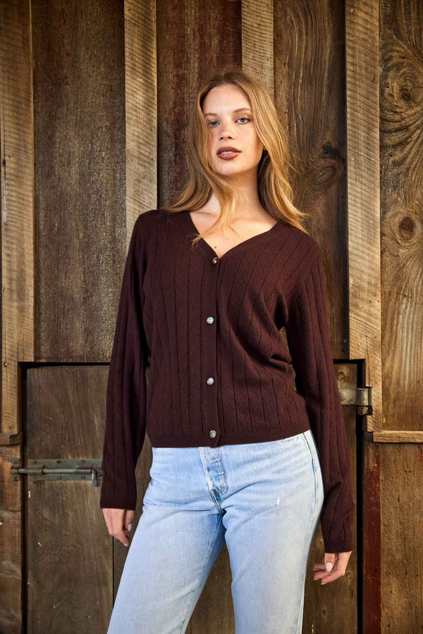 Muse Cardi - Chocolate Cable