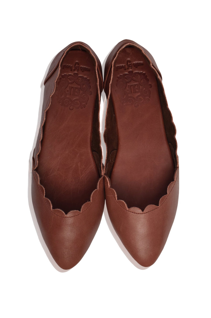 Valentina Scalloped Pointed Toe Flats