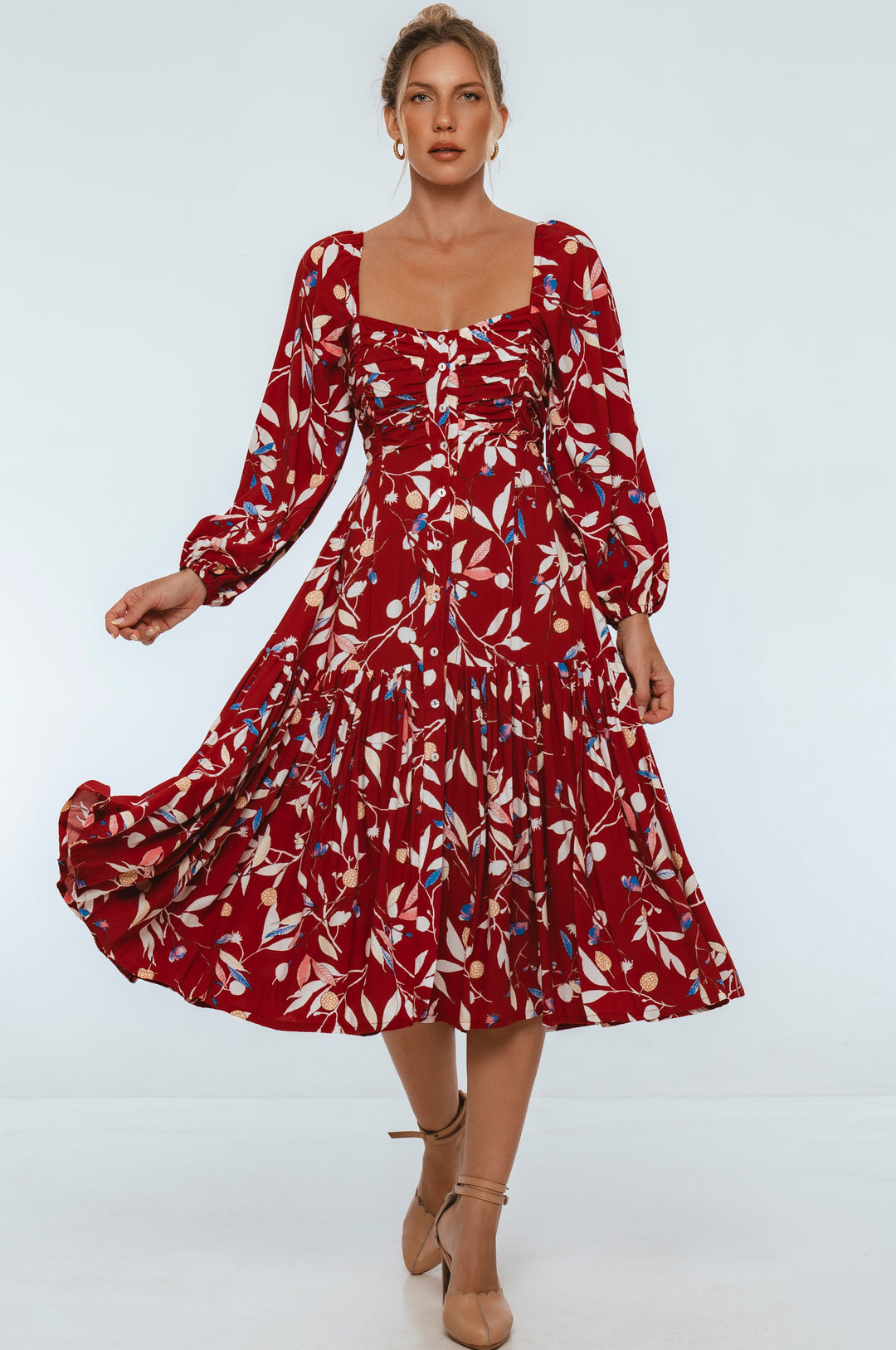 Verona Long Sleeve Midi Dress