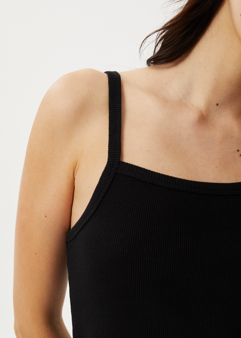 Womens Rib Singlet Taylor - Black - AFENDS