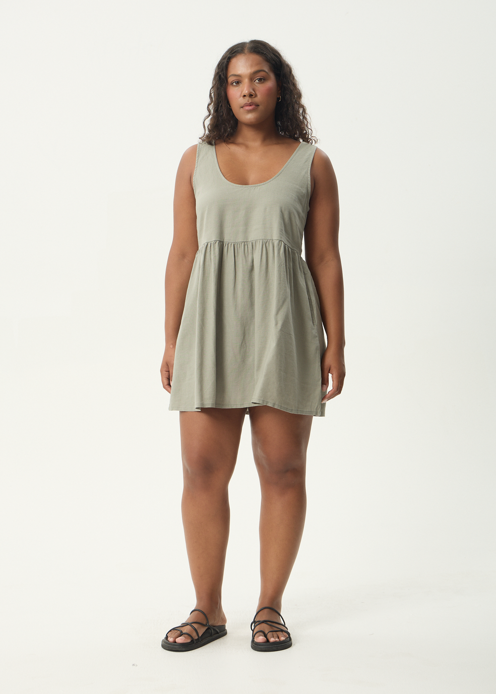 Womens Mini Dress Jesse - Olive - AFENDS