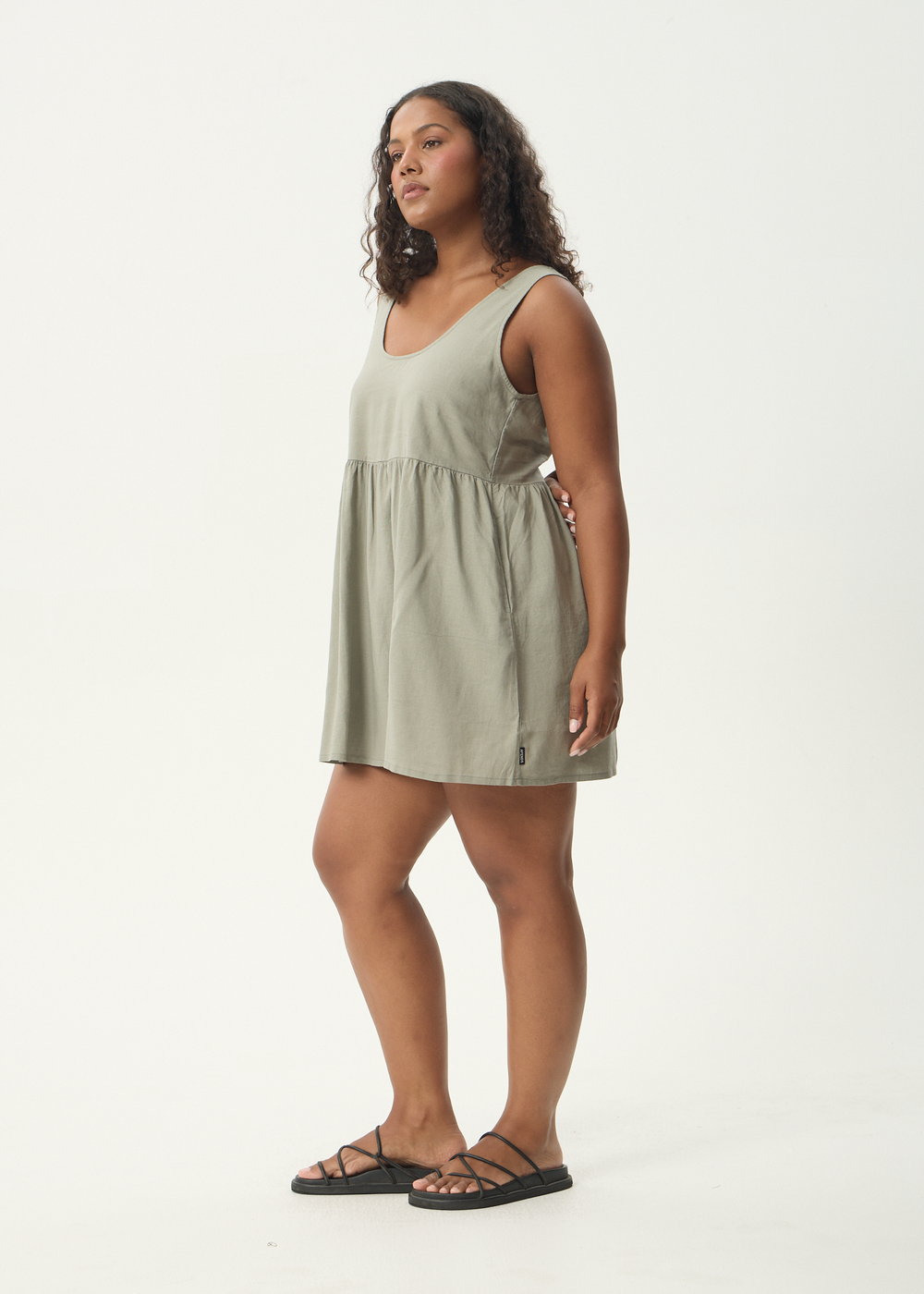 Womens Mini Dress Jesse - Olive - AFENDS