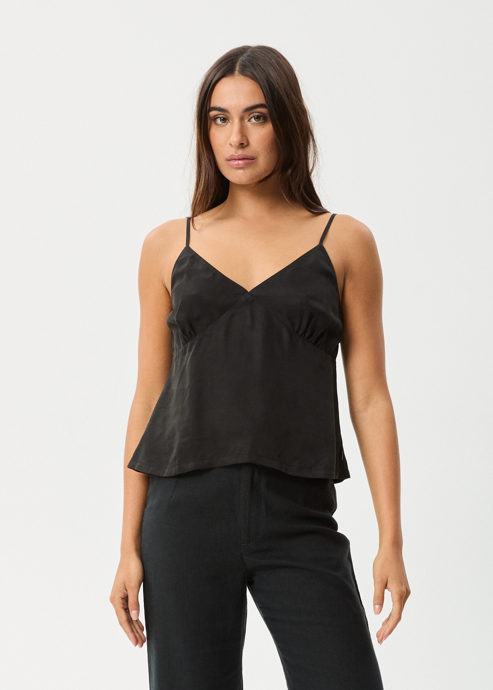 Womens Cupro Cami Top Gemma - Black - AFENDS