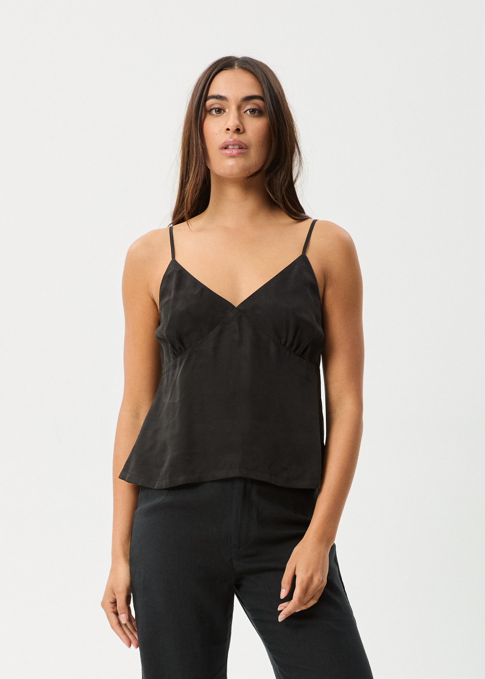 Womens Cupro Cami Top Gemma - Black - AFENDS