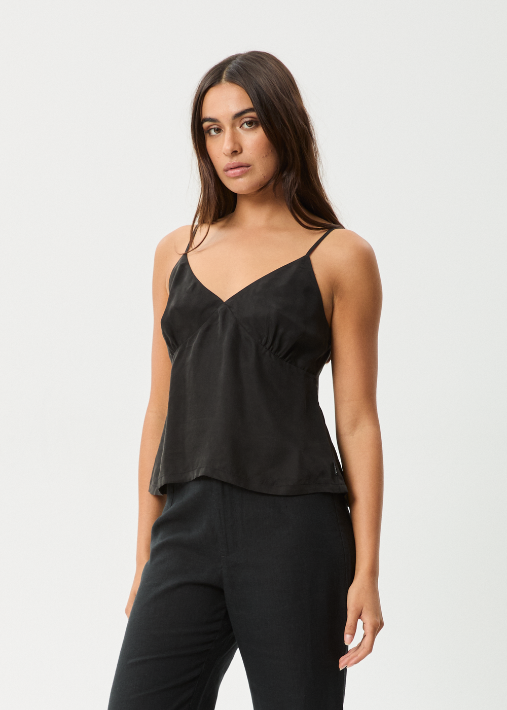 Womens Cupro Cami Top Gemma - Black - AFENDS