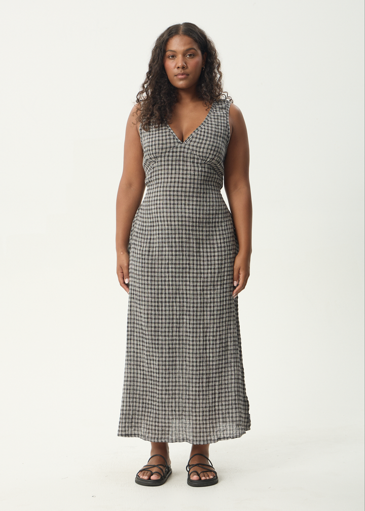 Tully Seersucker Maxi Dress – Steel Check