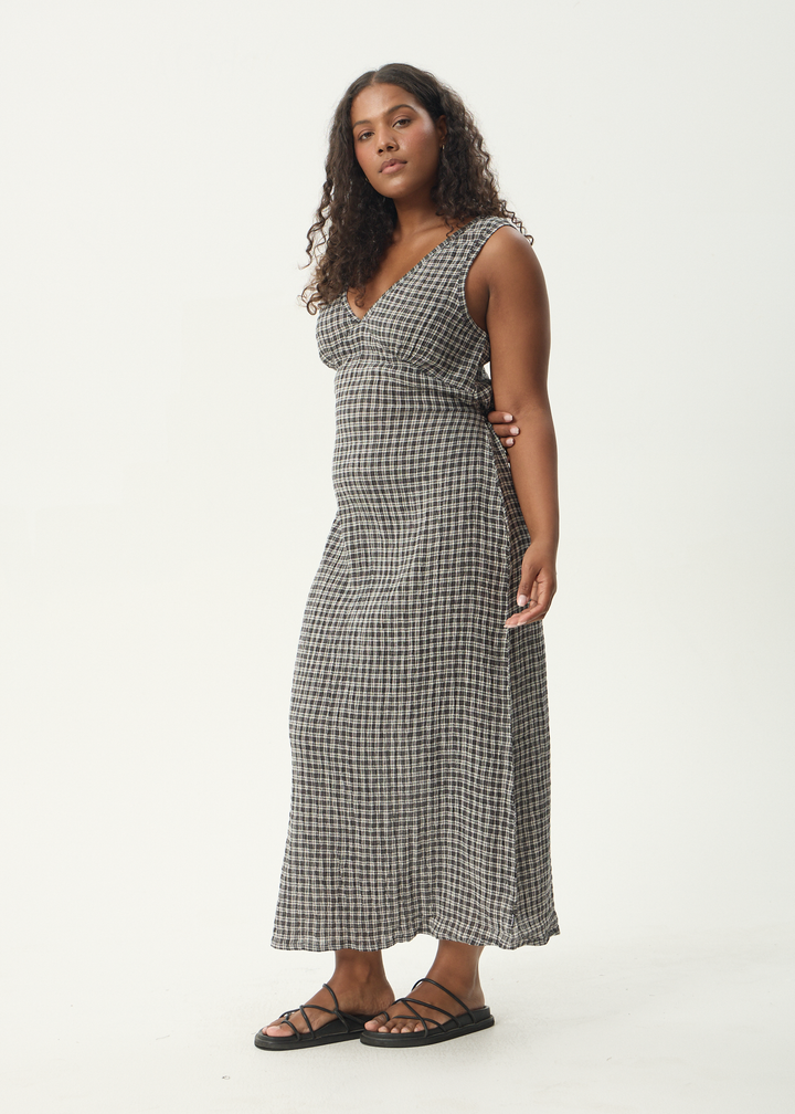Tully Seersucker Maxi Dress – Steel Check