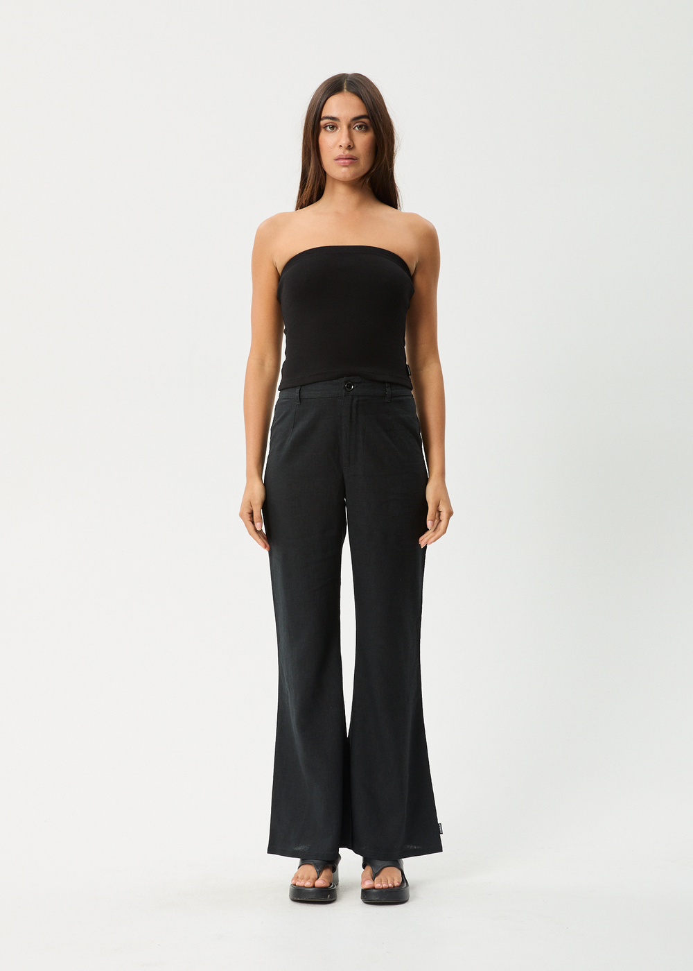 Womens Rib Tube Top Jamie - Black - AFENDS