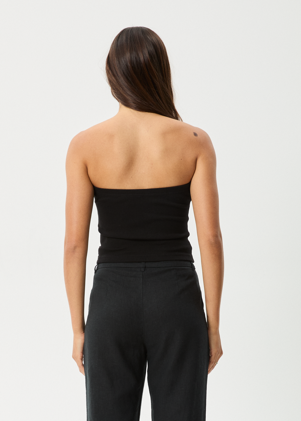 Womens Rib Tube Top Jamie - Black - AFENDS