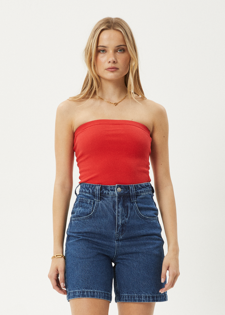 Jamie Rib Tube Top – Tomato