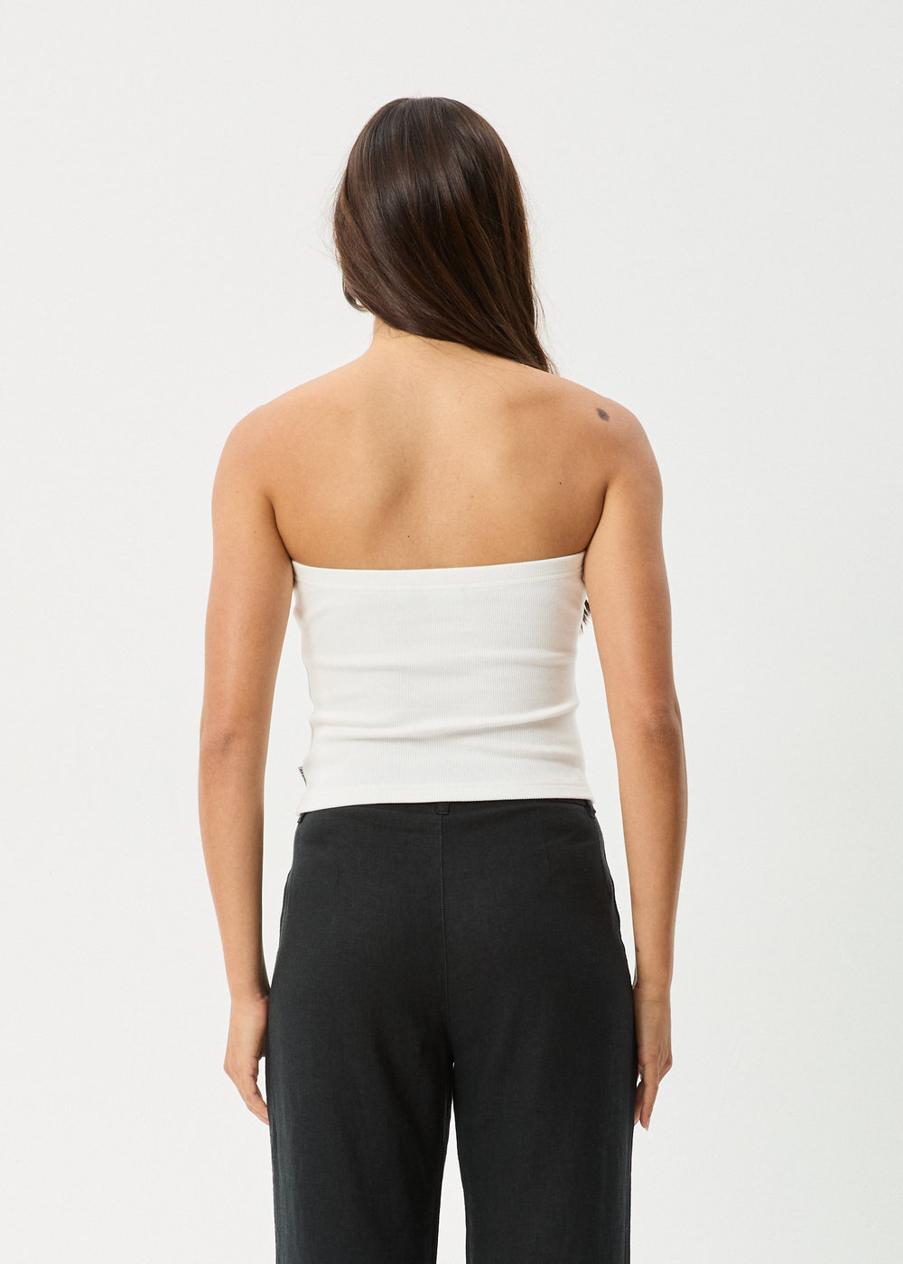 Womens Rib Tube Top Jamie - White - AFENDS