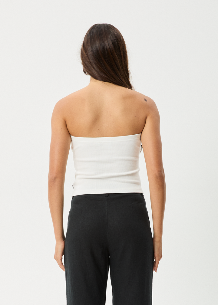 Jamie Rib Tube Top – White