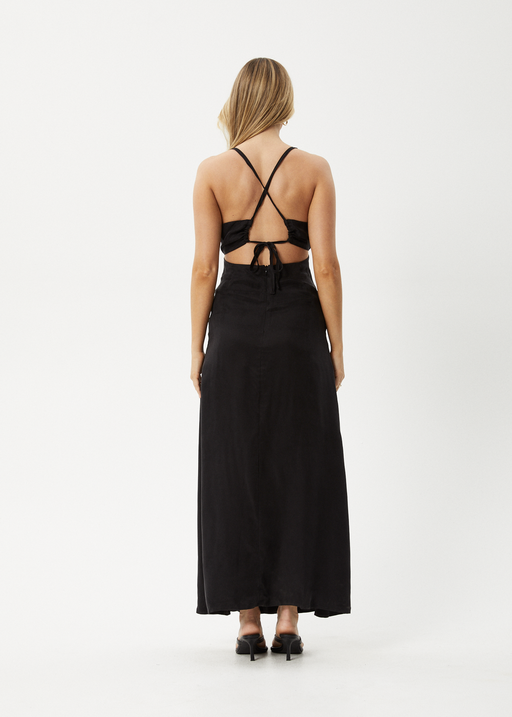 Womens Cupro Maxi Dress Grace - Black - AFENDS