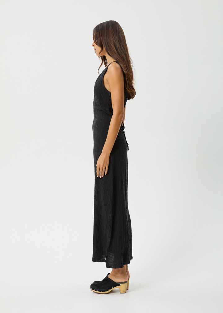Tully Seersucker Maxi Dress – Black