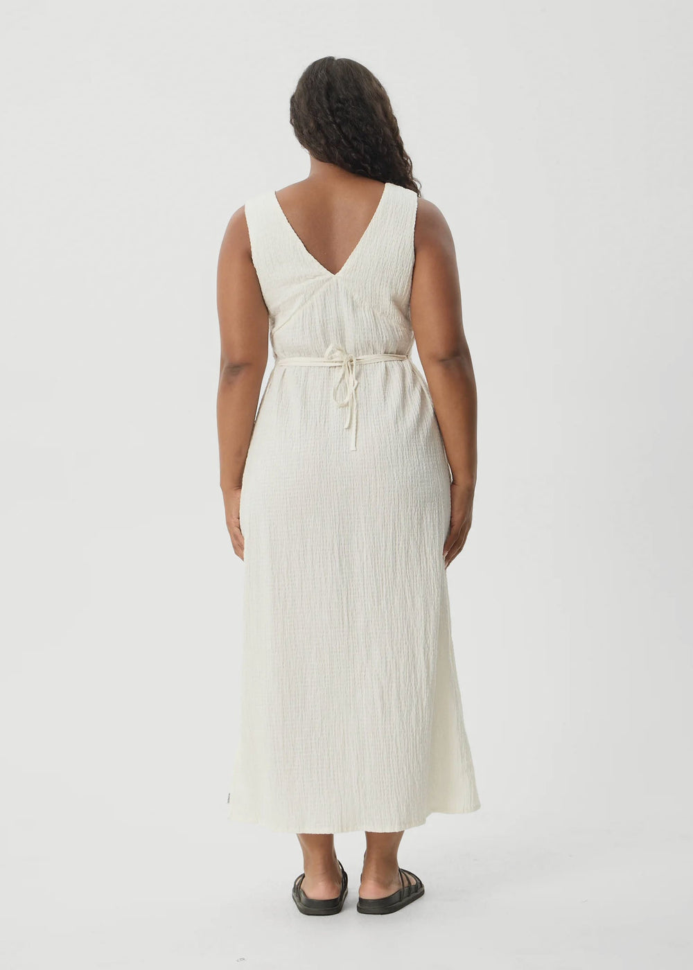Womens Seersucker Maxi Dress Tully - Off White - AFENDS