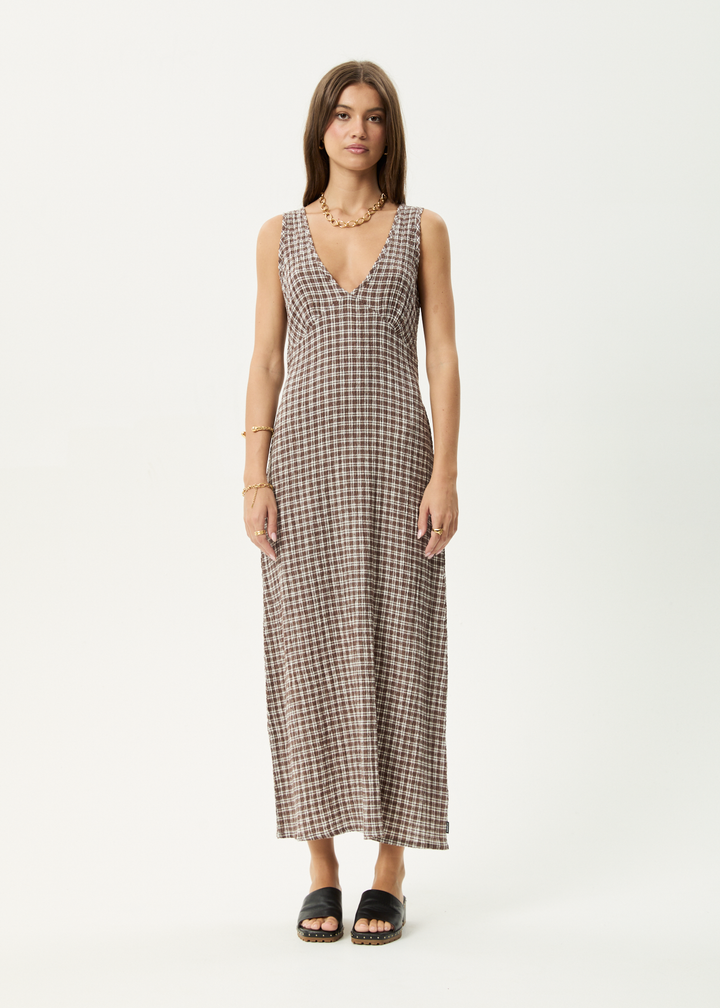 Tully Seersucker Maxi Dress – Coffee Check
