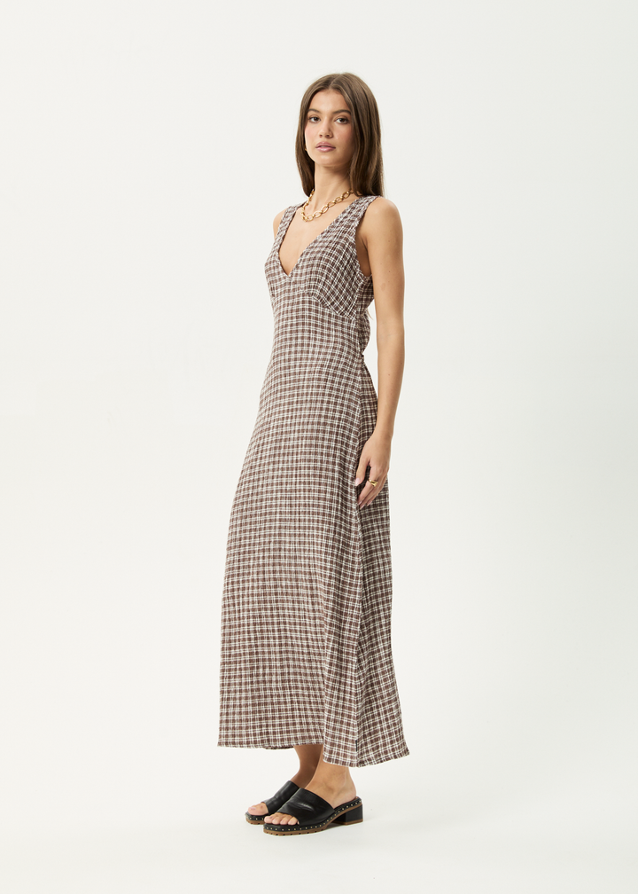 Tully Seersucker Maxi Dress – Coffee Check