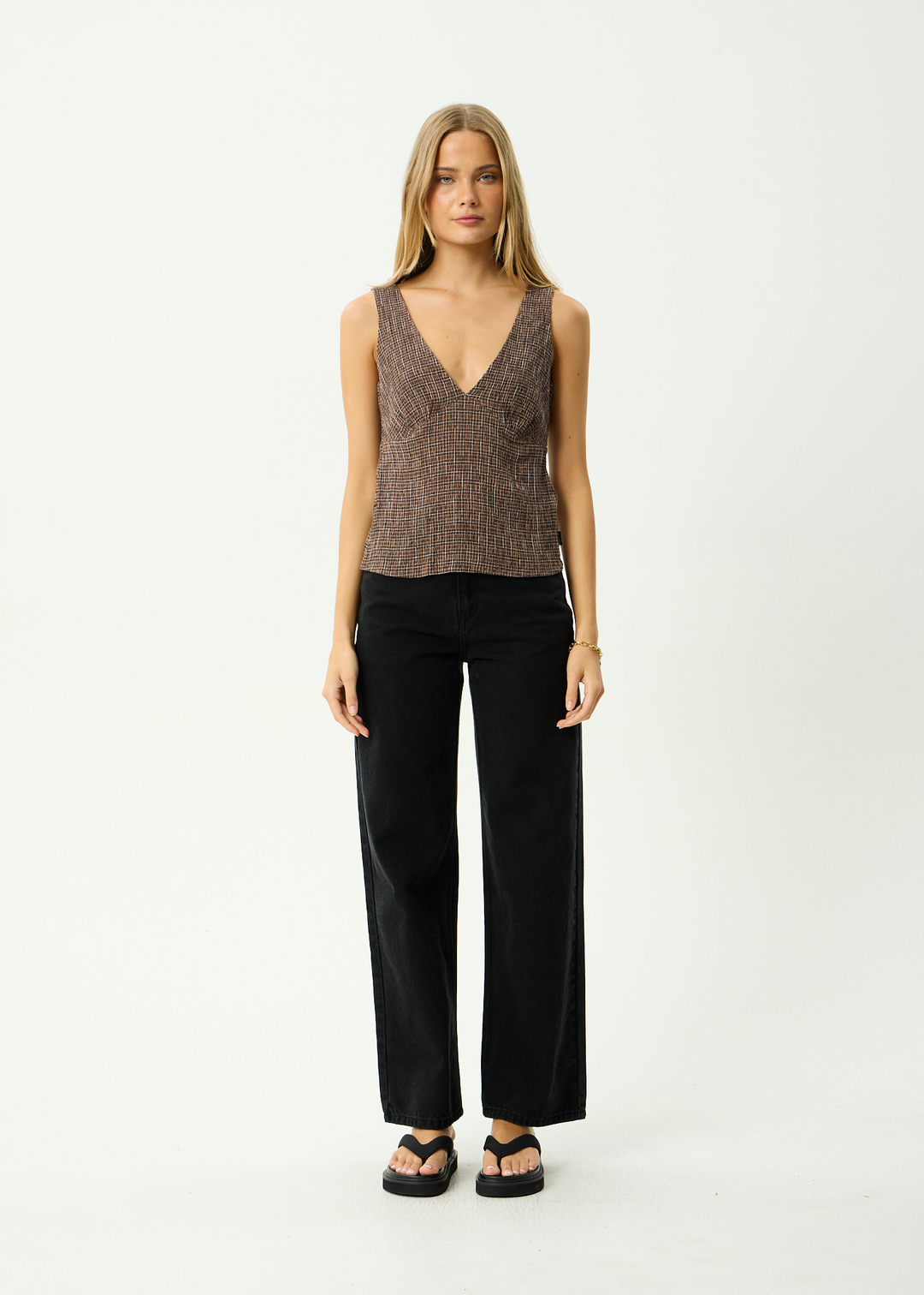 Giselle Seersucker Top – Coffee