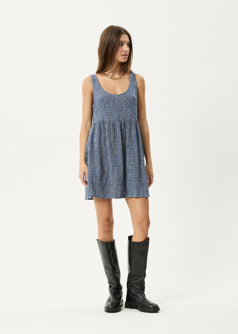 Womens Seersucker Mini Dress Jesse - Marlin - AFENDS