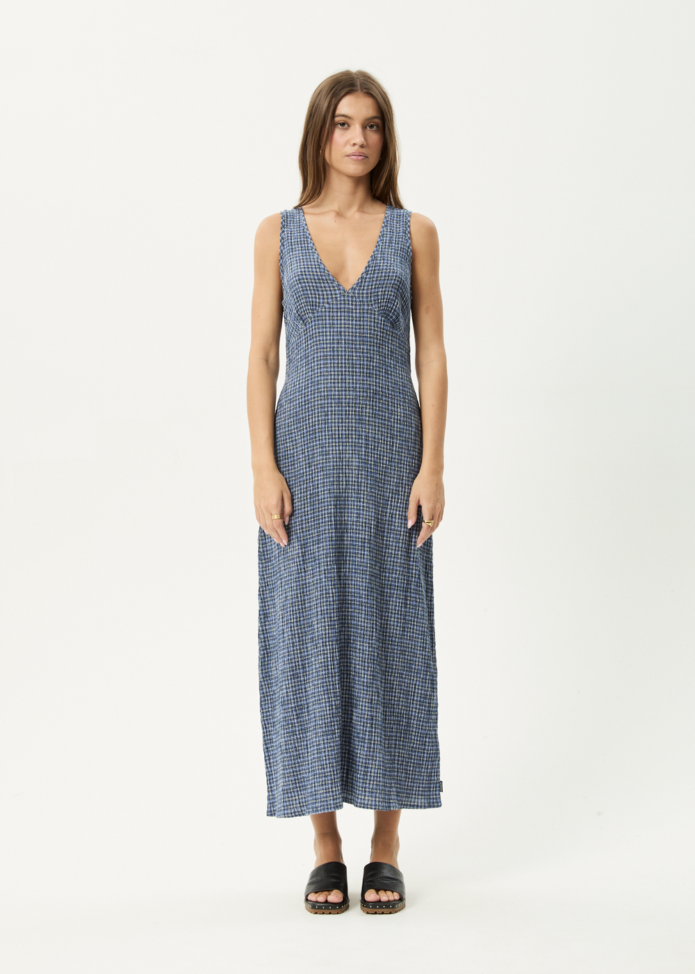 Womens Seersucker Maxi Dress Tully - Marlin - AFENDS