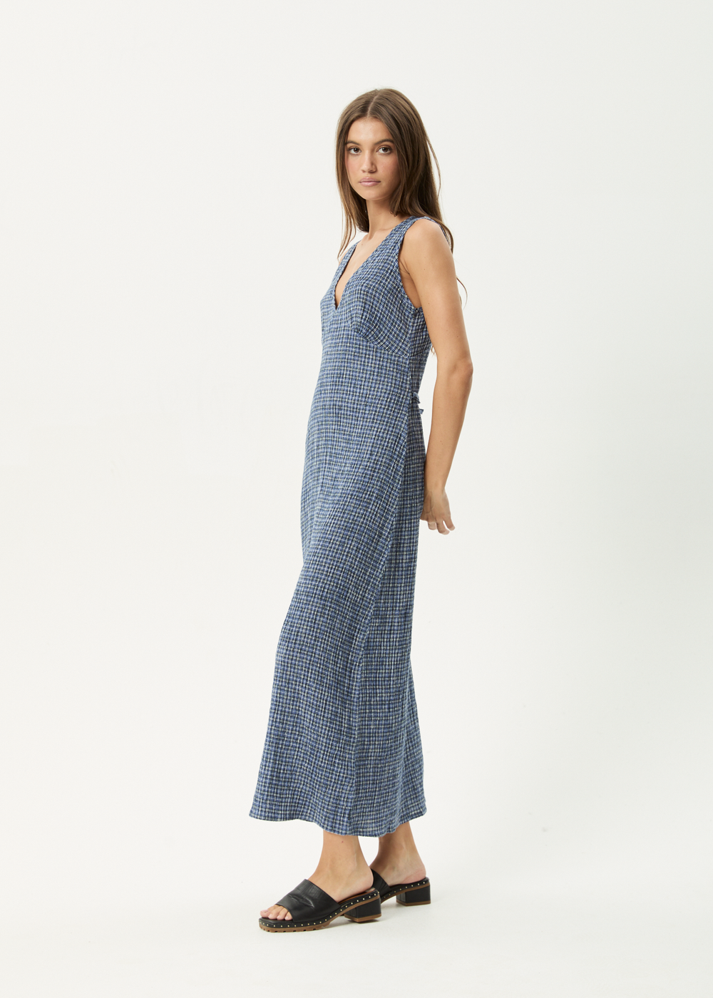 Womens Seersucker Maxi Dress Tully - Marlin - AFENDS